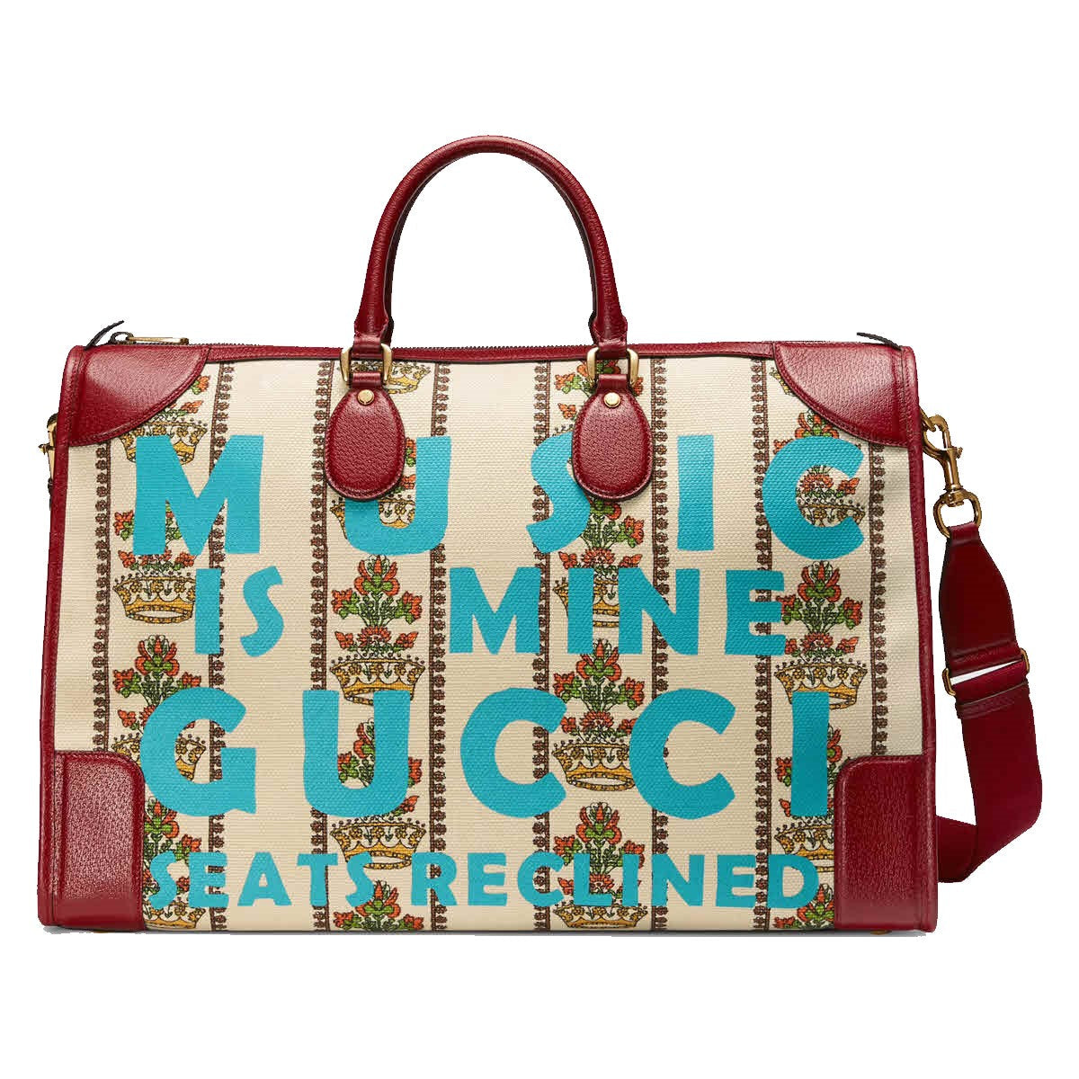 Gucci 100 Centennial Music Is Mine Jacquard Leather Duffel Bag 676533