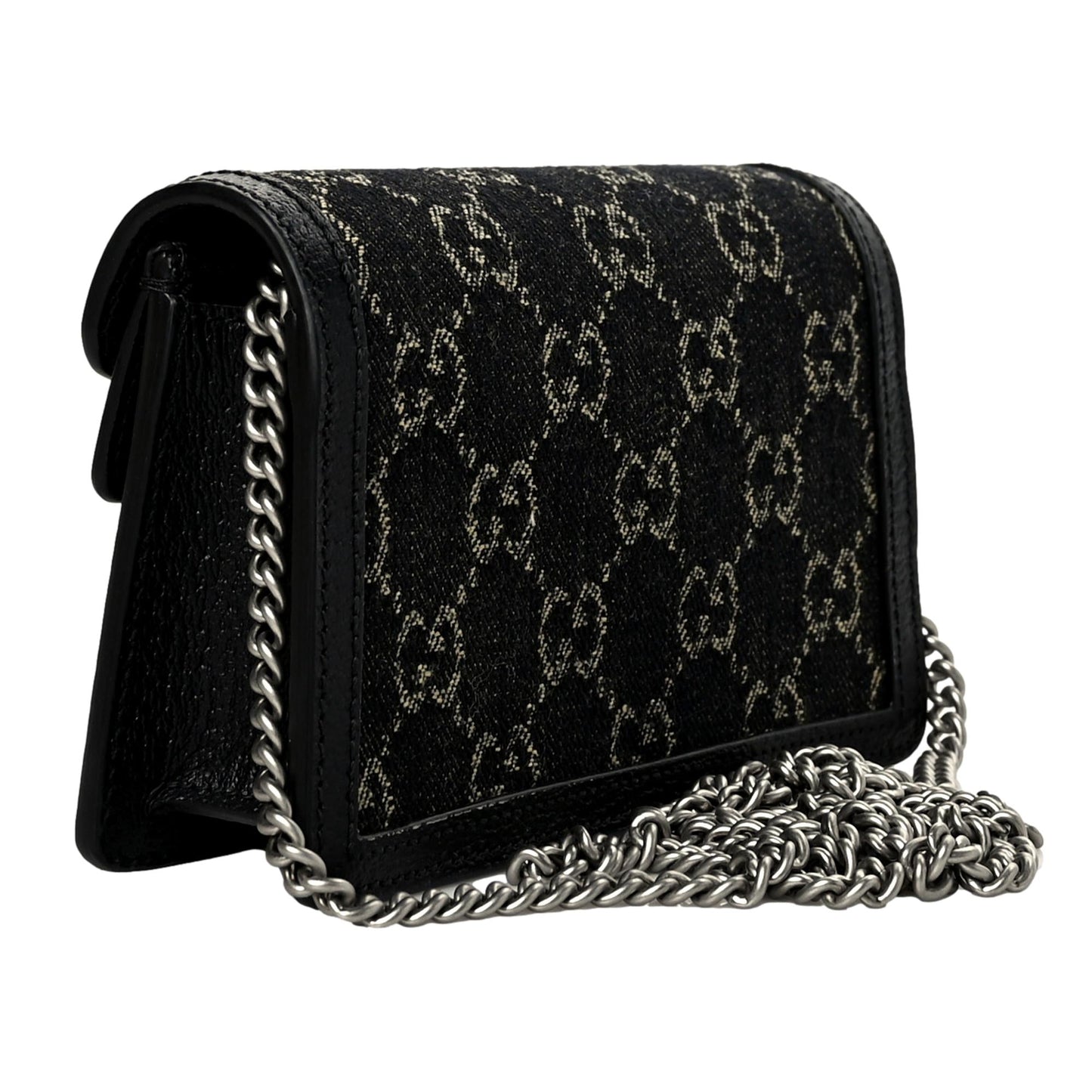 Gucci Dionysus Black GG Denim Super Mini Shoulder Bag