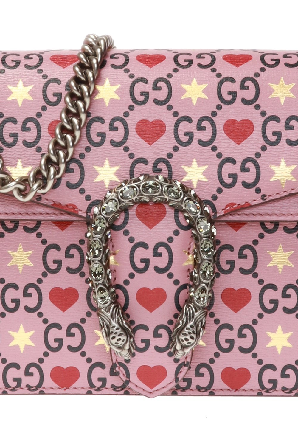 Gucci Dionysus Valentine Pink Hearts Calfskin Shoulder Bag 400249