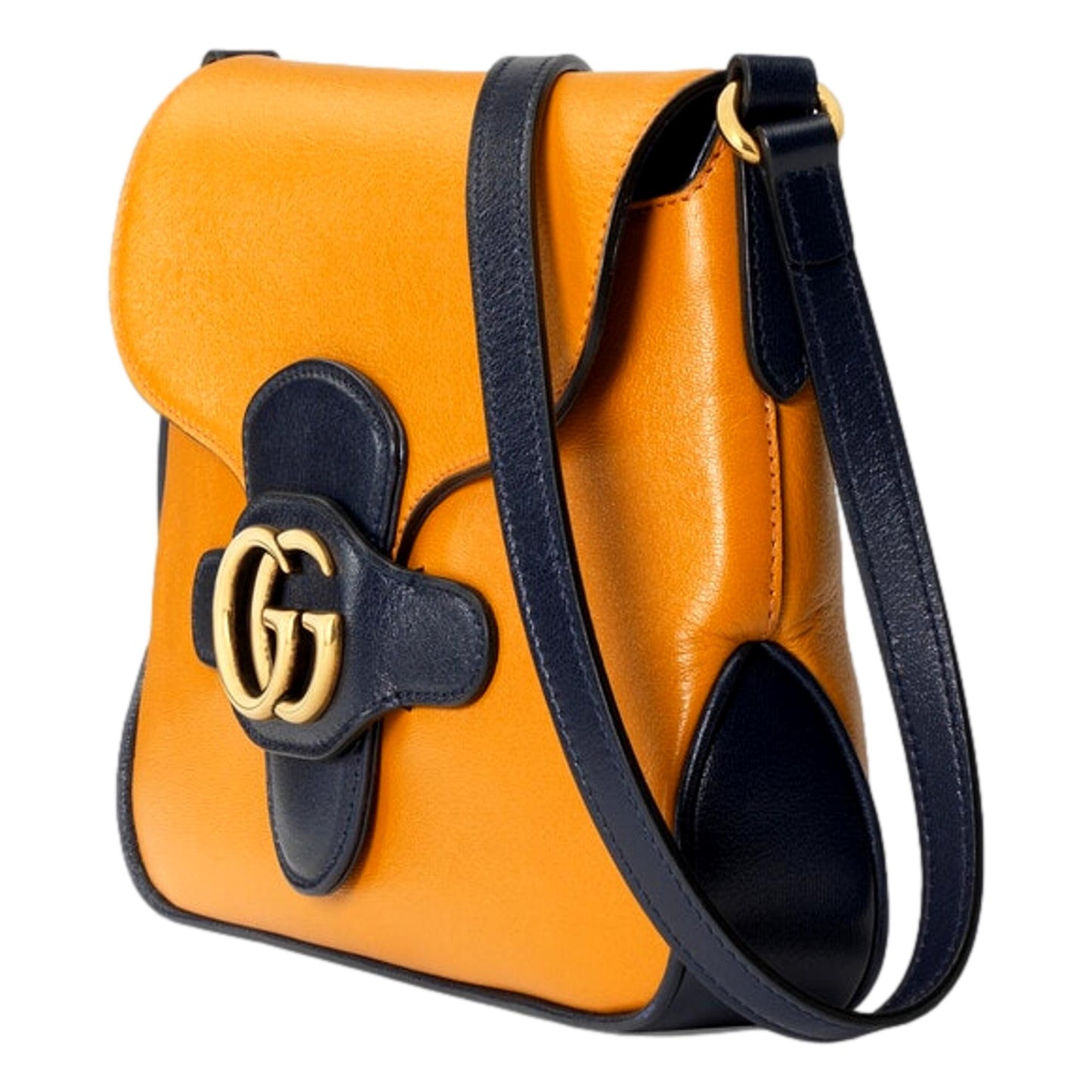 Gucci GG Burnt Orange Two-Tone Leather Shoulder Bag 648934