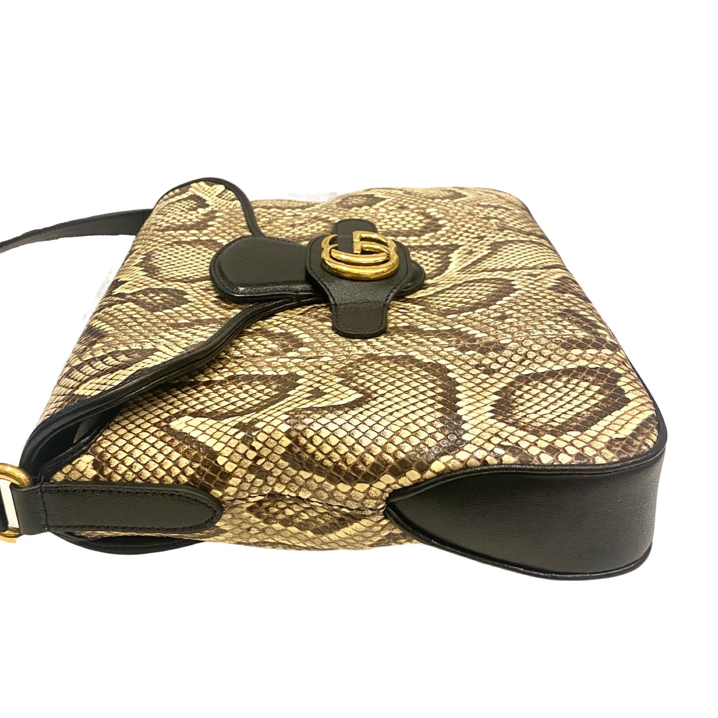 Gucci GG Neutral Python Printed Leather Shoulder Bag 648933