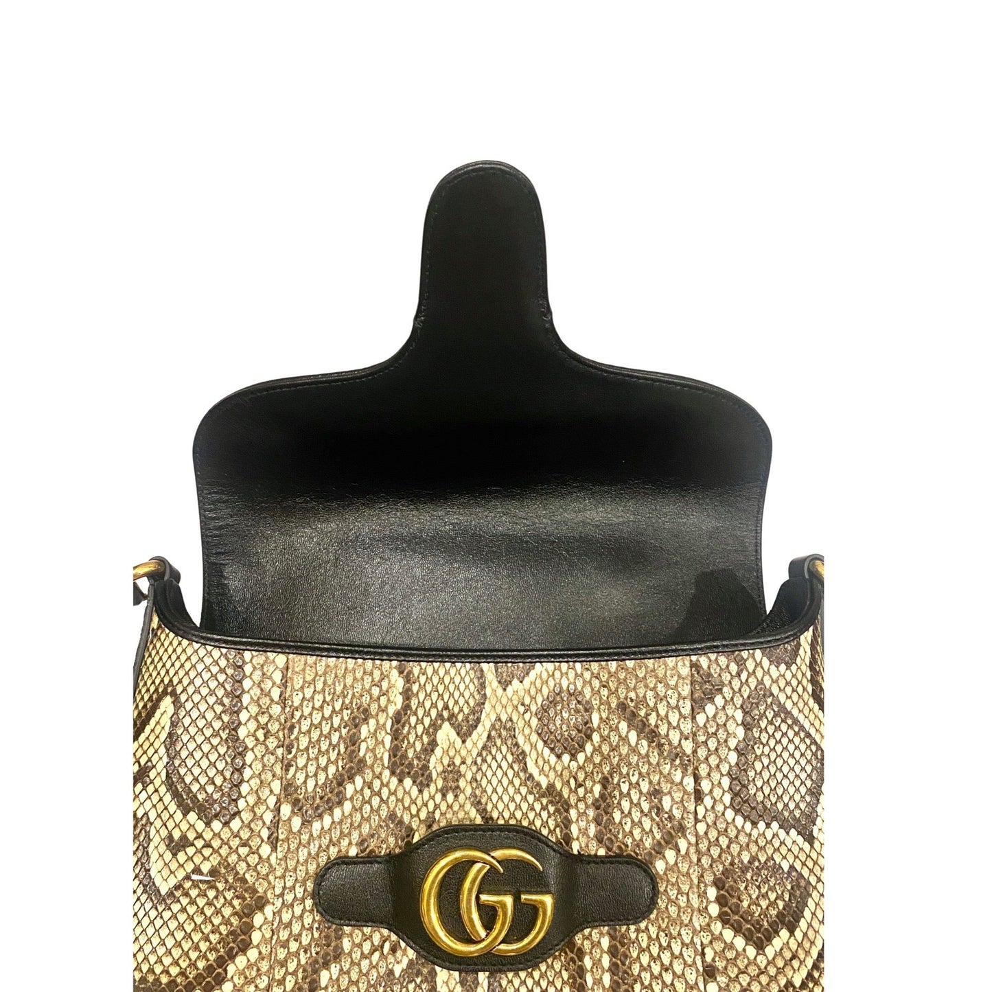 Gucci GG Neutral Python Printed Leather Shoulder Bag 648933