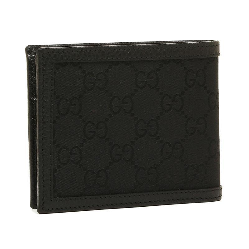 Gucci Men's GG Canvas Web Black Bifold Wallet 260987