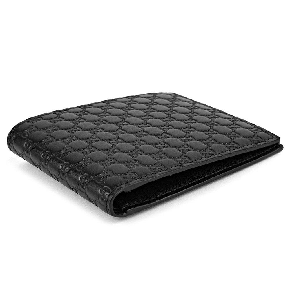 Gucci Men's Microguccissima GG Black Leather Bifold Wallet