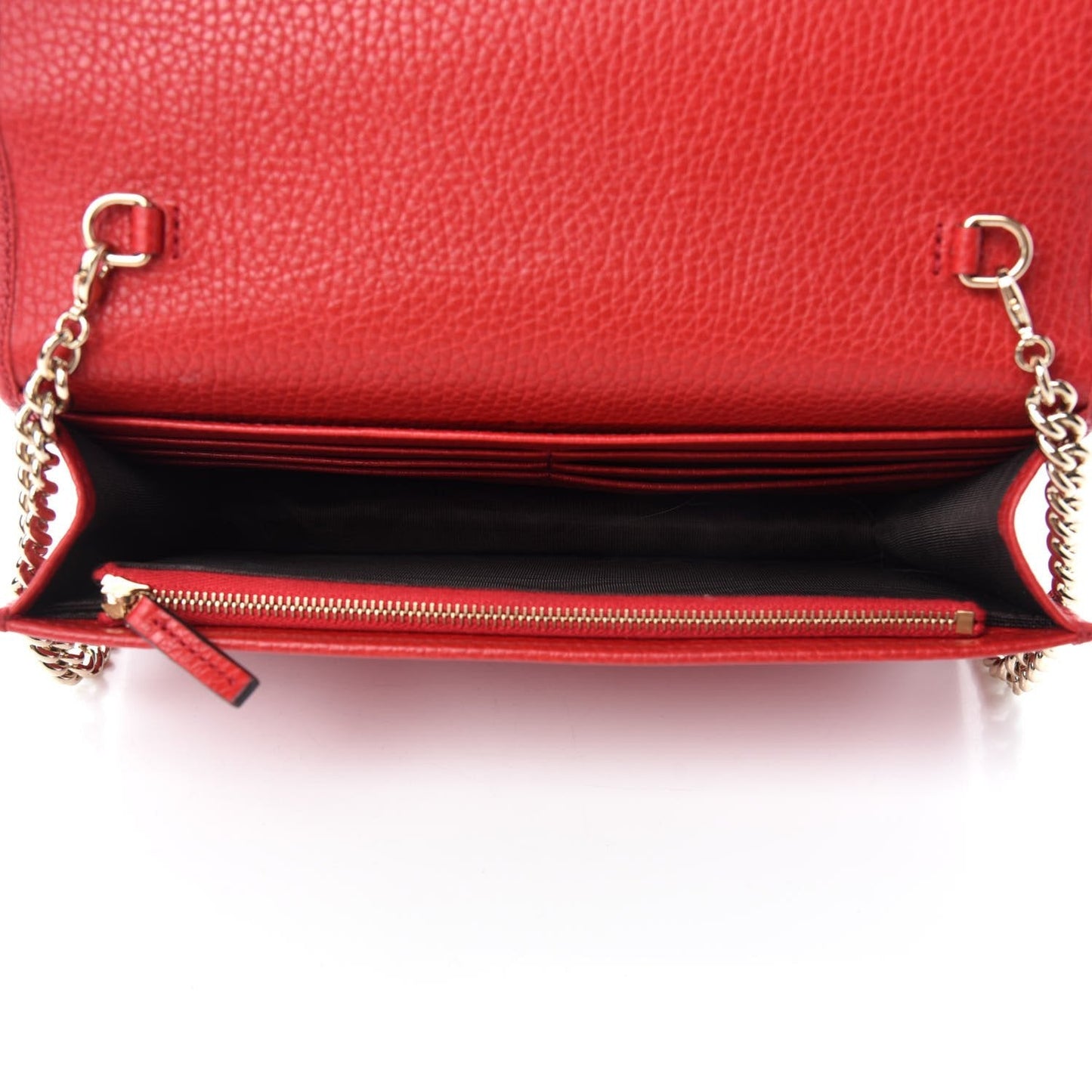 Gucci Soho Wallet on Chain Red Leather Cross Body Bag 598211