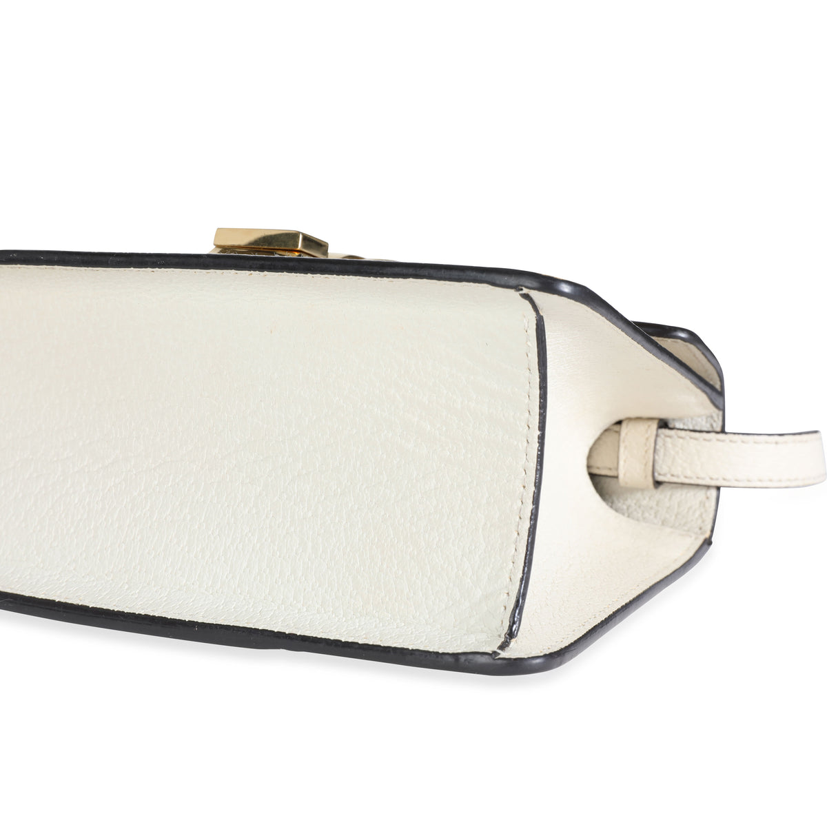 Gucci White Calfskin Mini Sylvie Bee Star Top Handle Bag