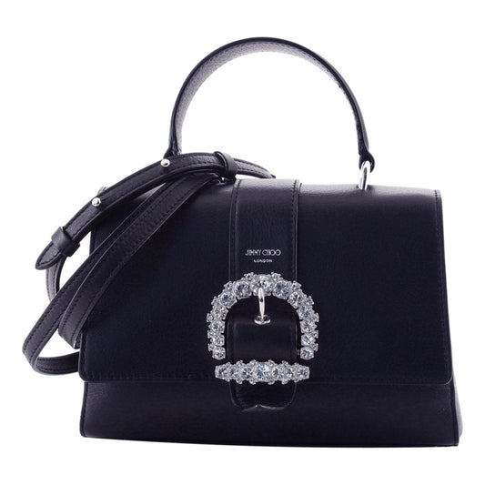 Jimmy Choo Cheri Dark Blue Leather Top Handle Bag OSQM | 028