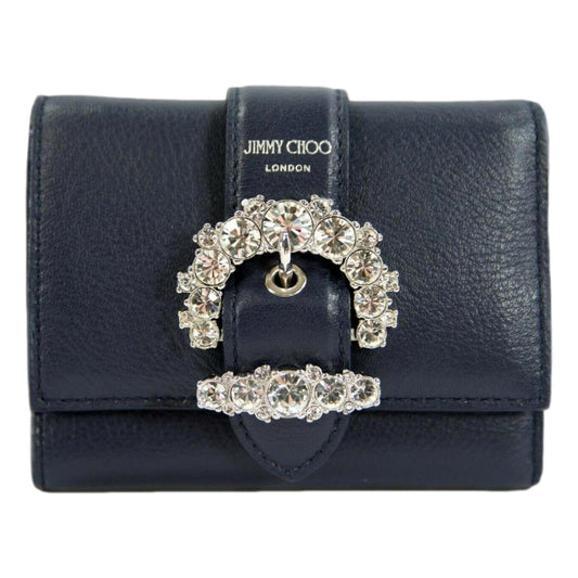 Jimmy Choo Cheri Dark Blue Leather Trifold Walllet 0SQM | 028