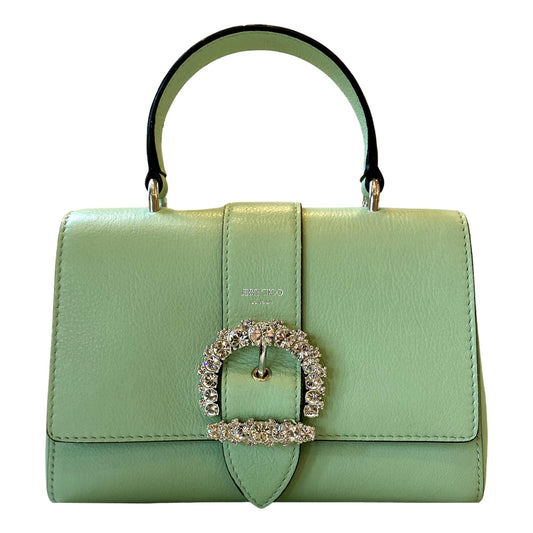 Jimmy Choo Cheri Mint Green Leather Top Handle Bag OSQM | 028