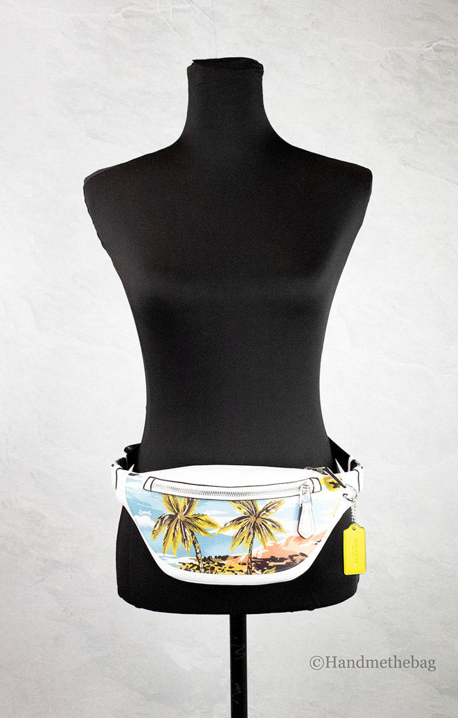 Coach (CK379) Warren Mini Hawaii Printed Leather Belt Bag Waist Fanny Pack