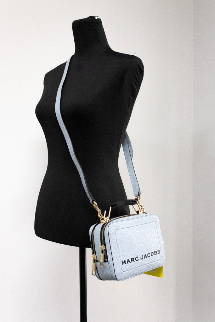 Marc Jacobs The Box Quarry Textured Leather Logo Top Handle Crossbody Handbag