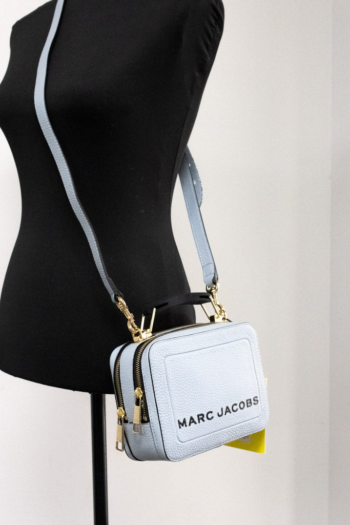 Marc Jacobs The Box Quarry Textured Leather Logo Top Handle Crossbody Handbag