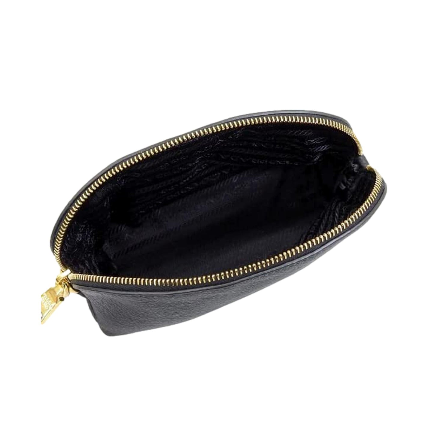 Prada Contenitore Nero Vitello Daino Vanity Cosmetic Case 1ND005