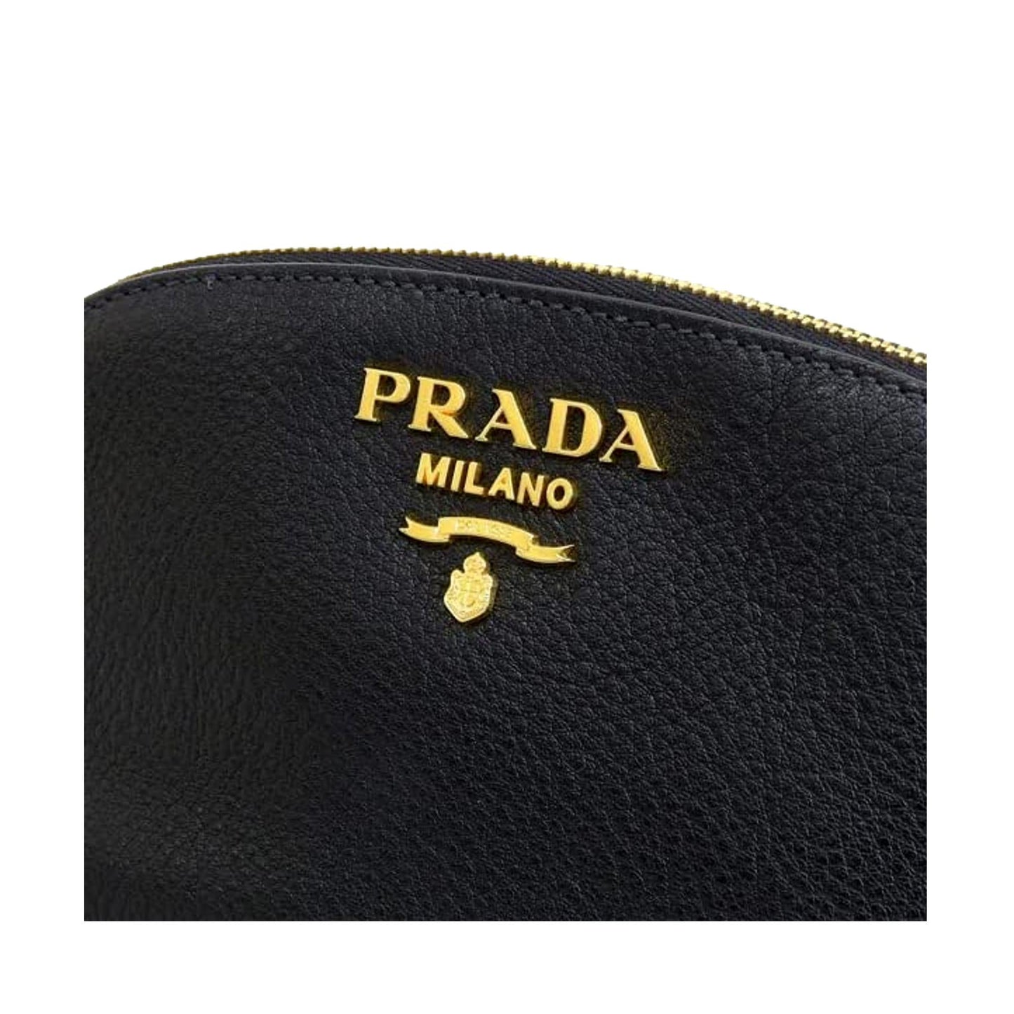 Prada Contenitore Nero Vitello Daino Vanity Cosmetic Case 1ND005