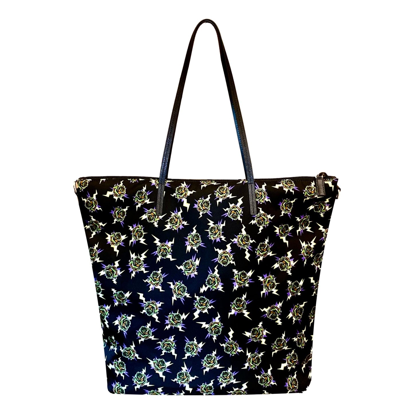 Prada Frankenstein Black Nylon Convertible Shopping Tote 1BG189