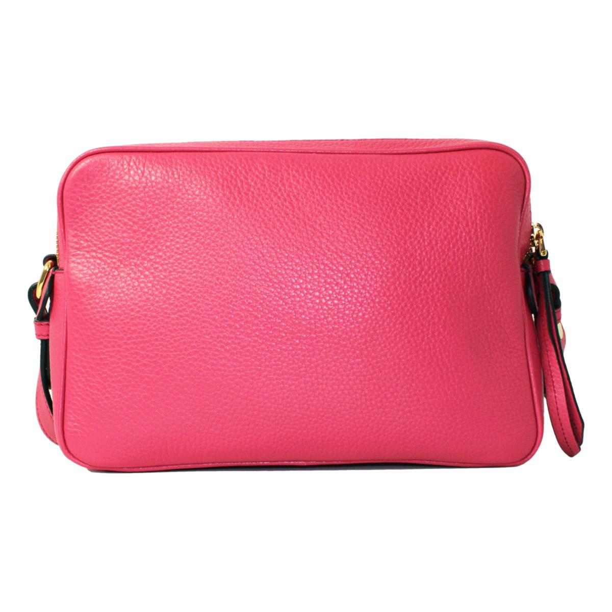 Prada Peonia Pink Vitello Phenix Leather Double Zip Crossbody