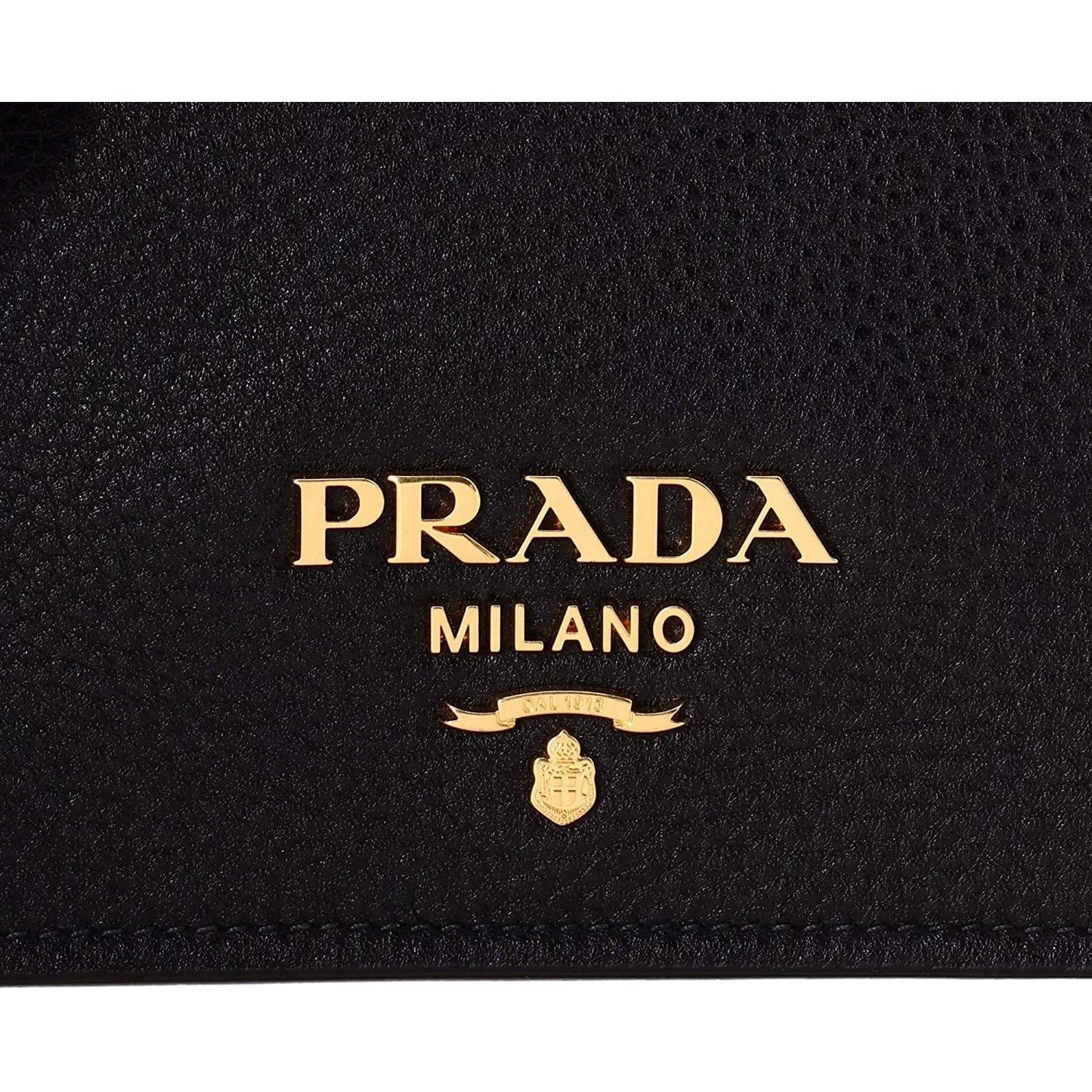 Prada Vitello Phenix Black Leather Flap Crossbody Bag 1BD163