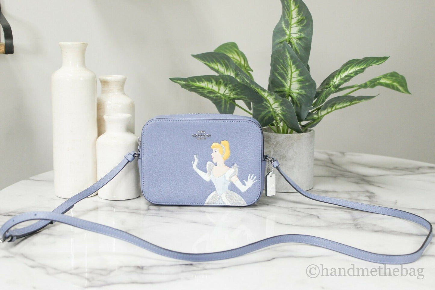 Disney X Coach (C3406) Princess Cinderella Pebble Leather Mini Camera Crossbody Hand Bag