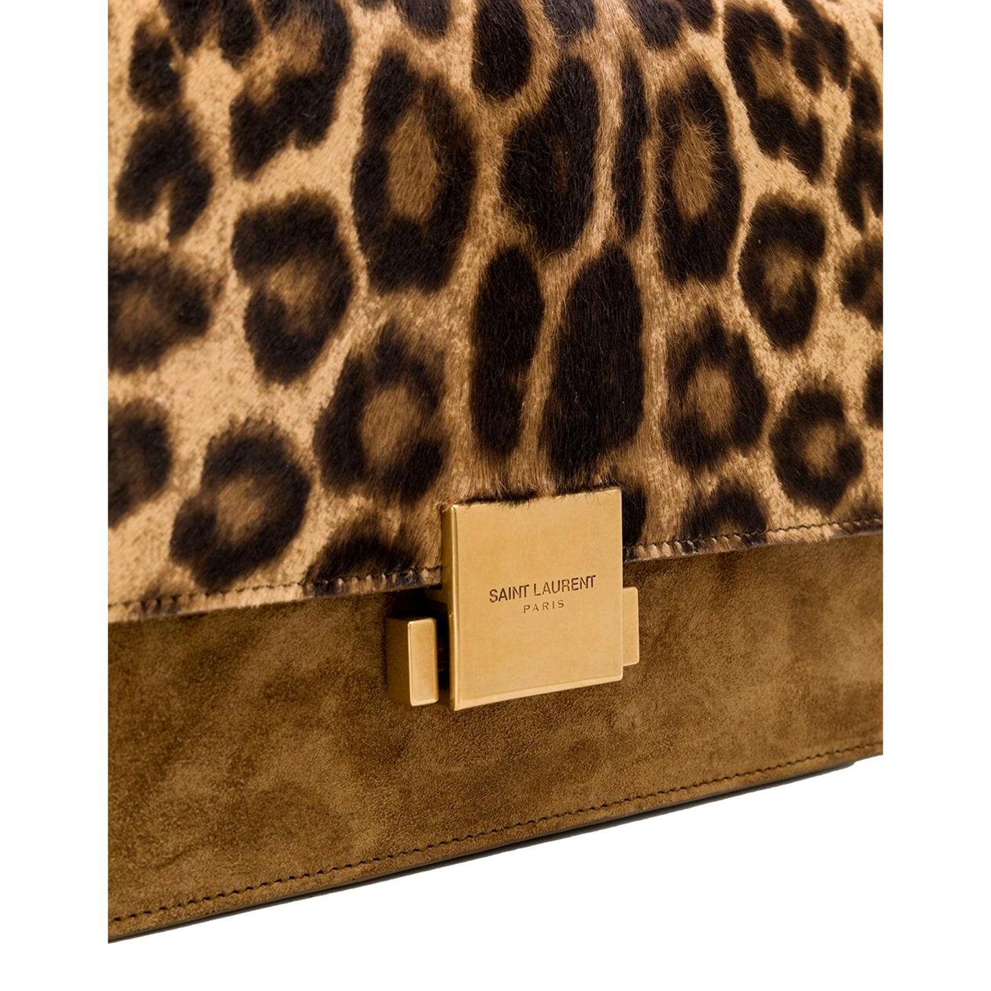 Saint Laurent Bellechasse Leopard Print Pony Hair Suede Crossbody 482044