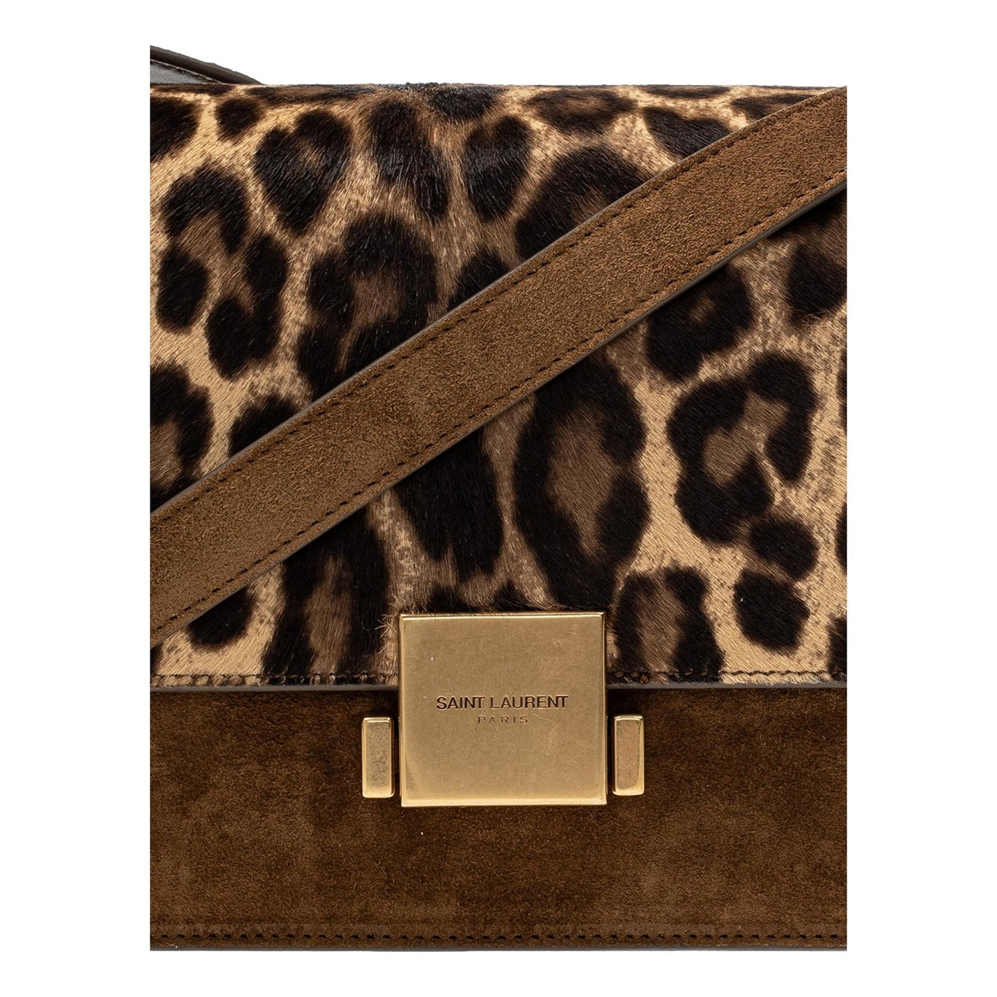 Saint Laurent Bellechasse Leopard Print Pony Hair Suede Crossbody 482044