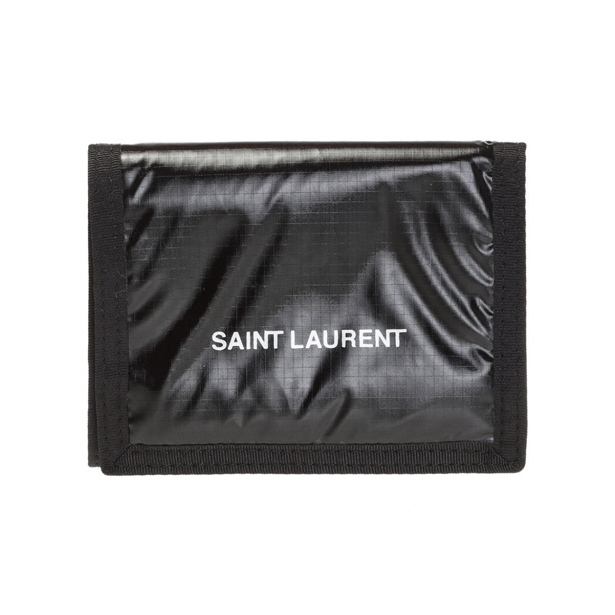 Saint Laurent Nuxx Ripstop Black Trifold Flap Wallet 588189