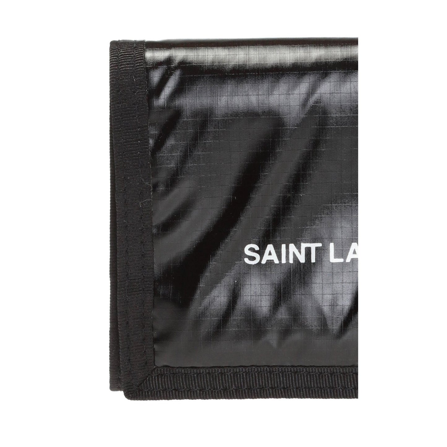 Saint Laurent Nuxx Ripstop Black Trifold Flap Wallet 588189