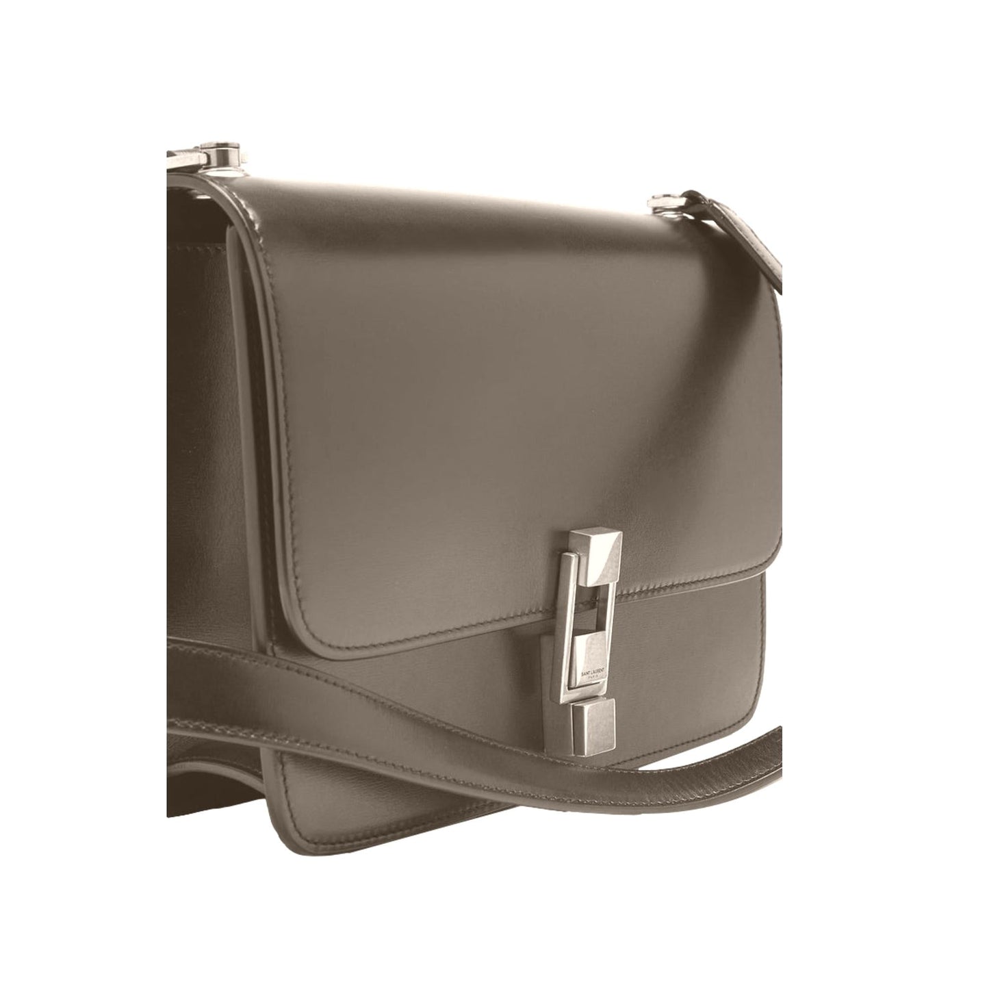 Saint Laurent Carre Taupe Ultra Soft Calf Leather Shoulder Bag 585060