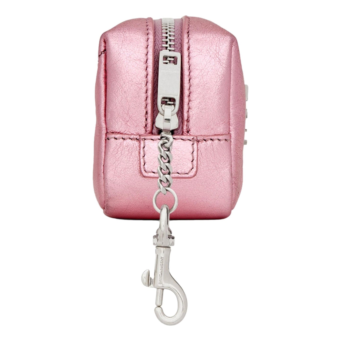 Saint Laurent Jamie YSL Keyring Cube Pink Leather 669964