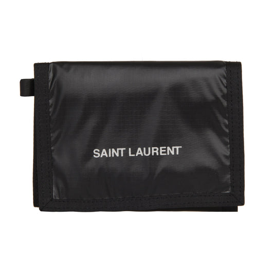 Saint Laurent Nuxx Black Nylon Chain Trifold Wallet 584378