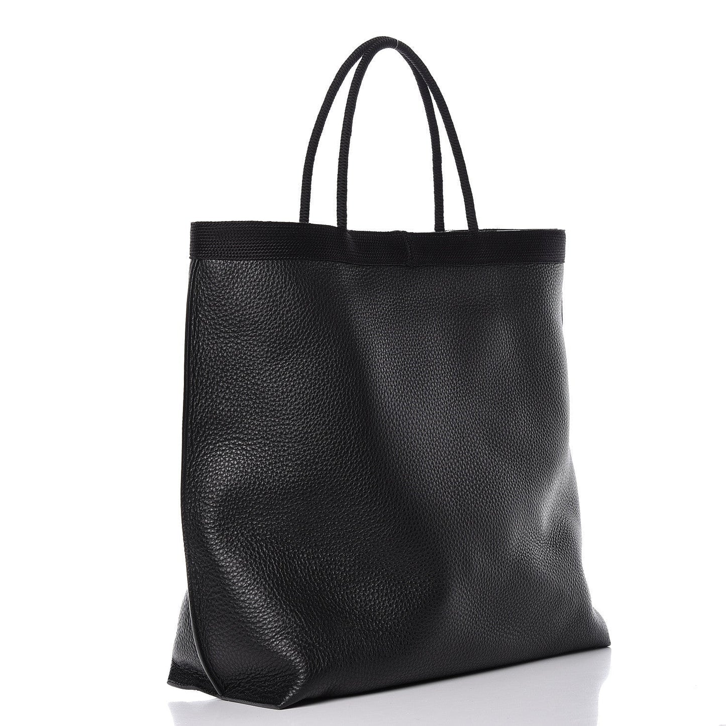 Saint Laurent Patti Black Grained Calfskin Leather Tote 553751