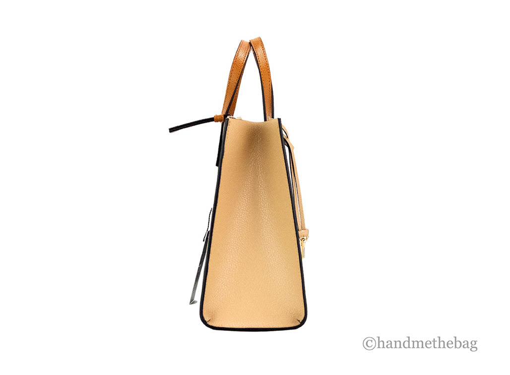 Marc Jacobs Grind Mini Smoked Almond Colorblock Leather Tote Crossbody Handbag