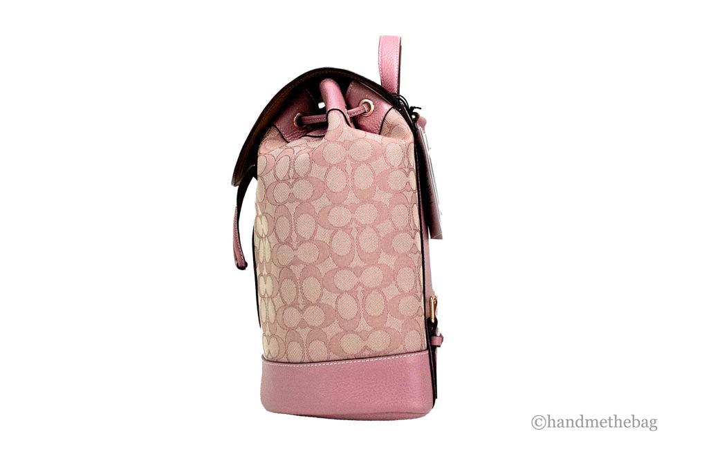 Coach (CE601) Dempsey True Pink Signature Jacquard Canvas Logo Patch Backpack