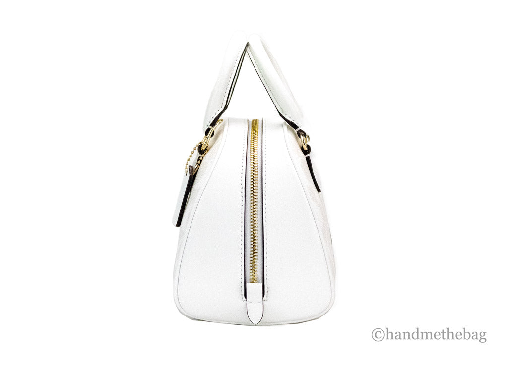 Coach (CA591) Sydney Small Chalk White Signature Coated Canvas Satchel Handbag