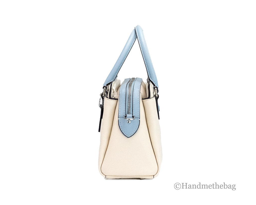 Coach (CH173) Darcie Mini Colorblock Chalk Leather Carryall Satchel Handbag