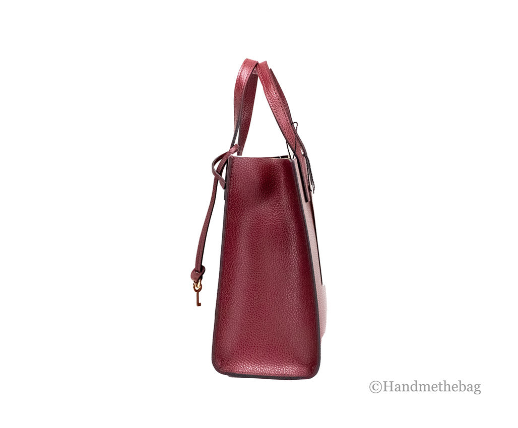 Marc Jacobs Mini Grind Pomegranate Pebbled Leather Crossbody Tote Handbag