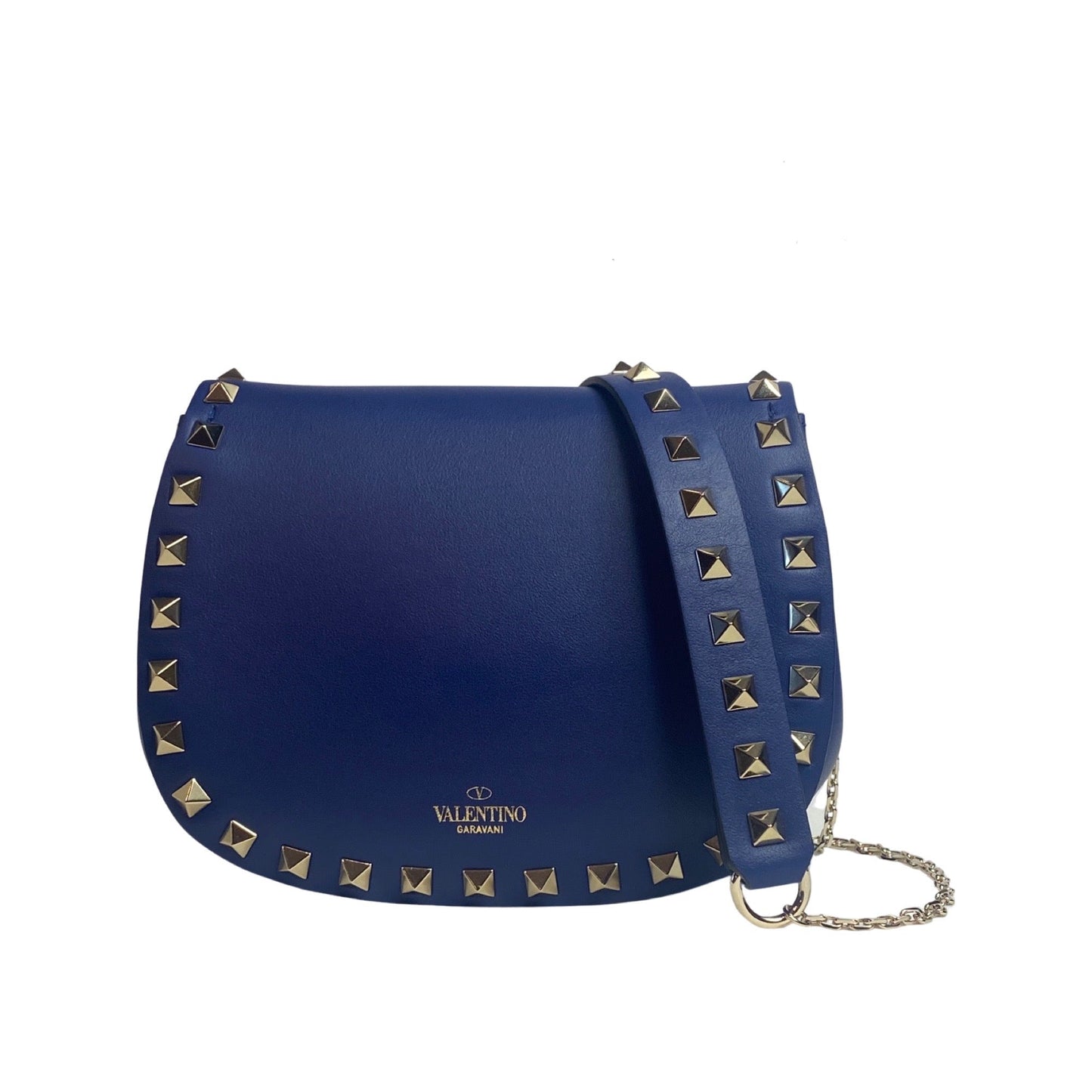 Valentino Garavani Rockstud Blue Smooth Leather Crossbody