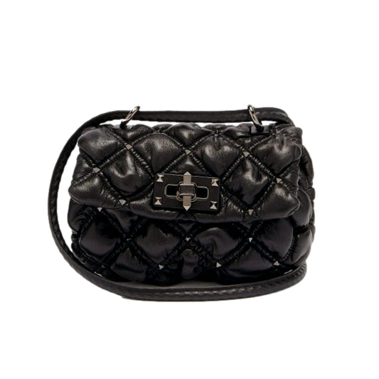 Valentino Garavani Spike Me Black Leather Crossbody Bag Small