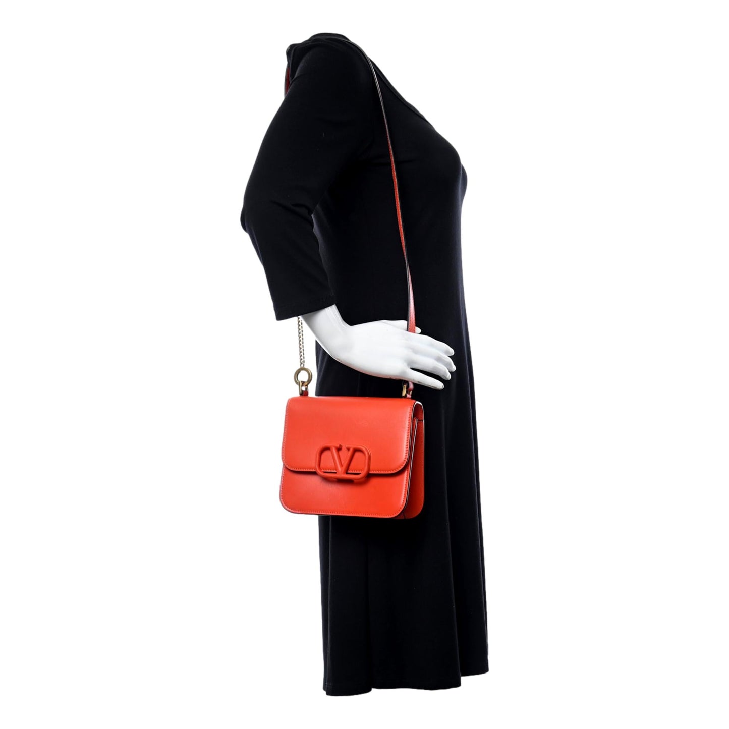 Valentino Garavani V Sling 2 Way Orange Crossbody Bag