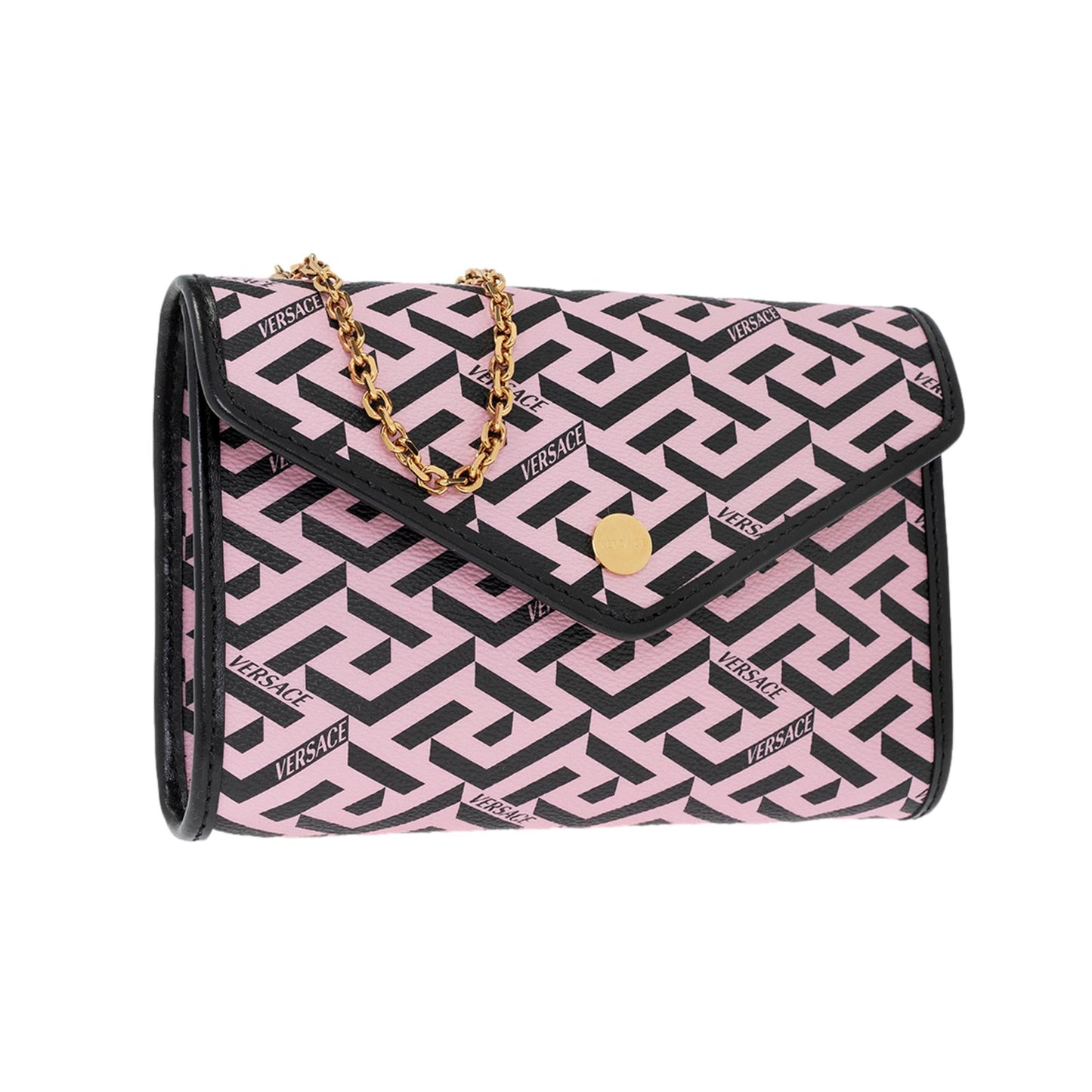 Versace La Greca Signature Canvas Pink and Black Crossbody 1008106