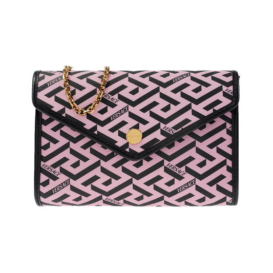 Versace La Greca Signature Canvas Pink and Black Crossbody 1008106