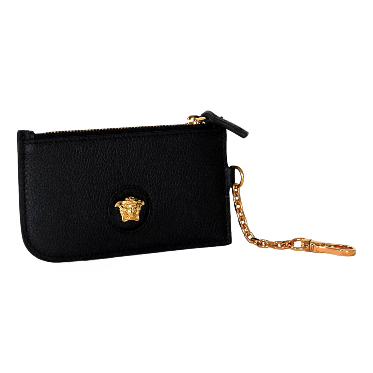 Versace La Medusa Black Vitello Card Case Key Chain