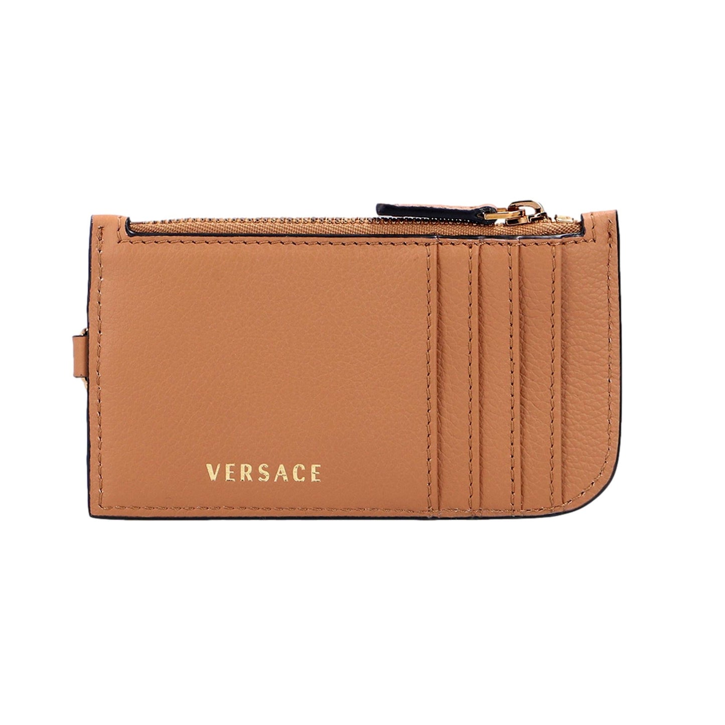 Versace La Medusa Caramel Vitello Card Case Key Chain