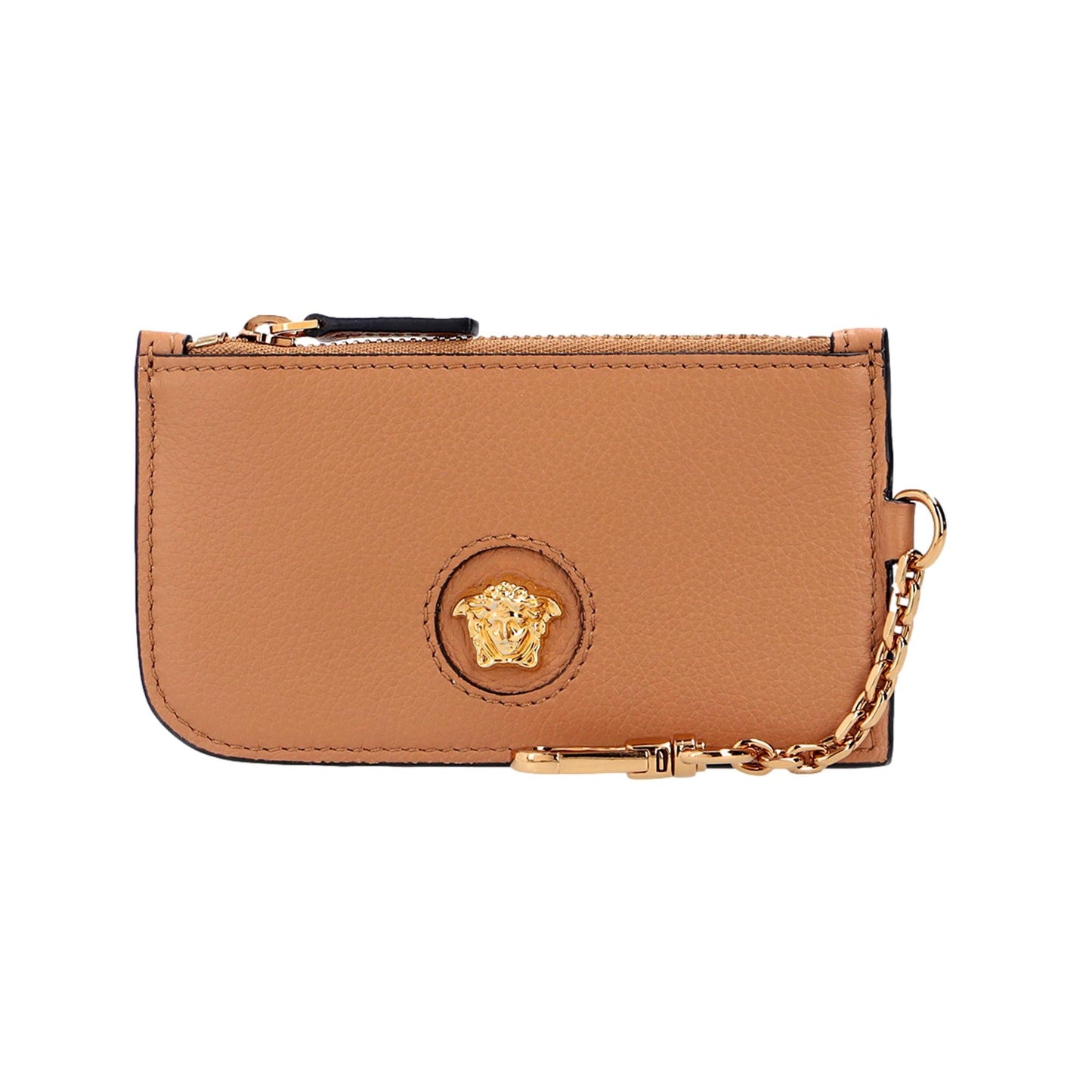 Versace La Medusa Caramel Vitello Card Case Key Chain