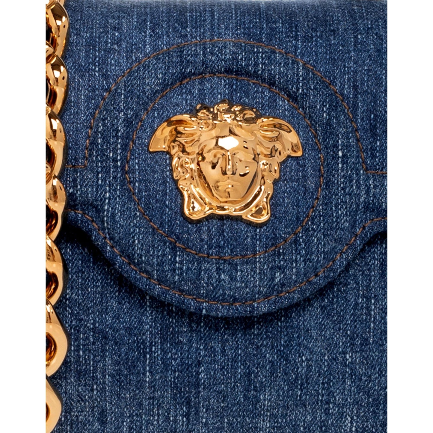 Versace La Medusa La Medusa Denim Top Handle Bag