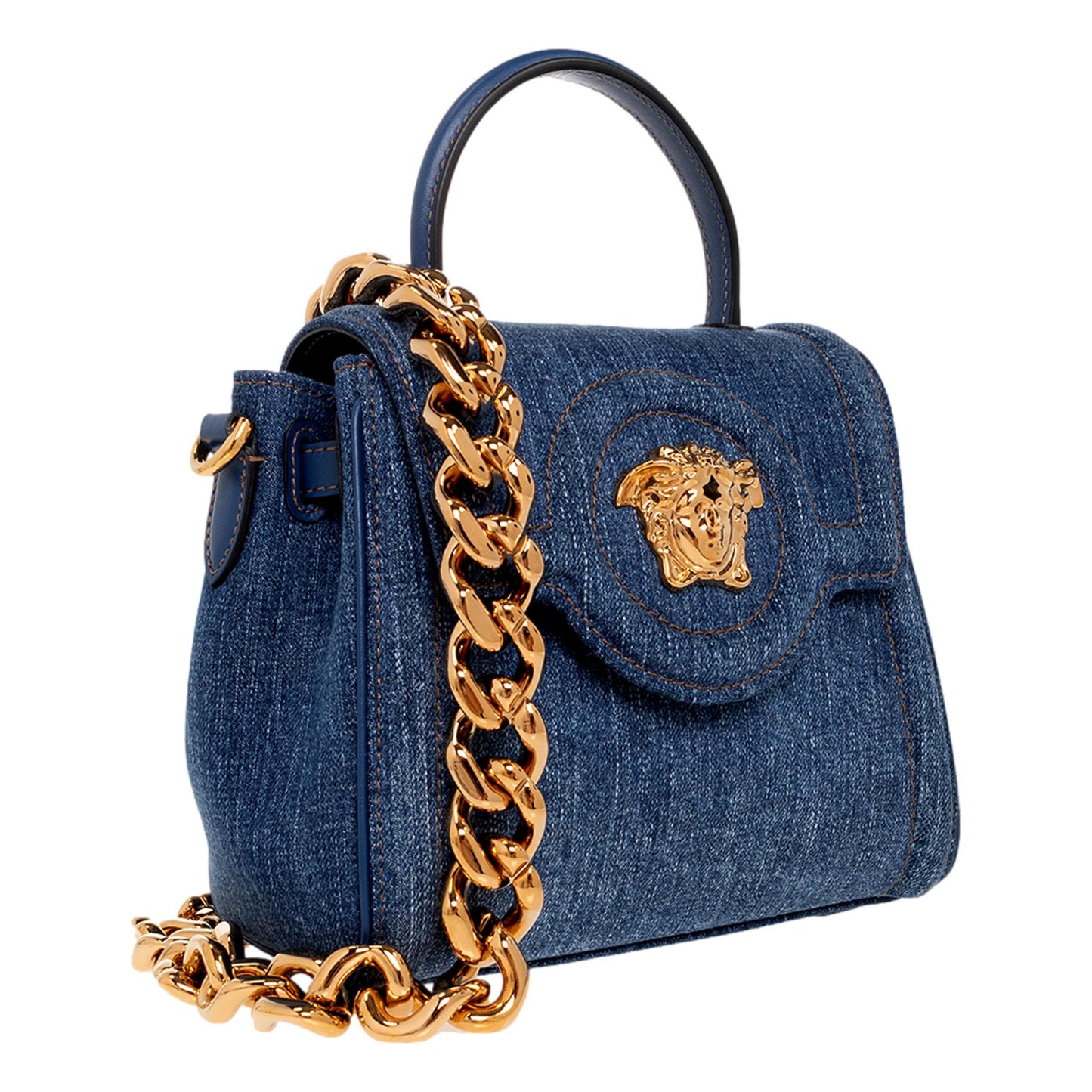 Versace La Medusa La Medusa Denim Top Handle Bag