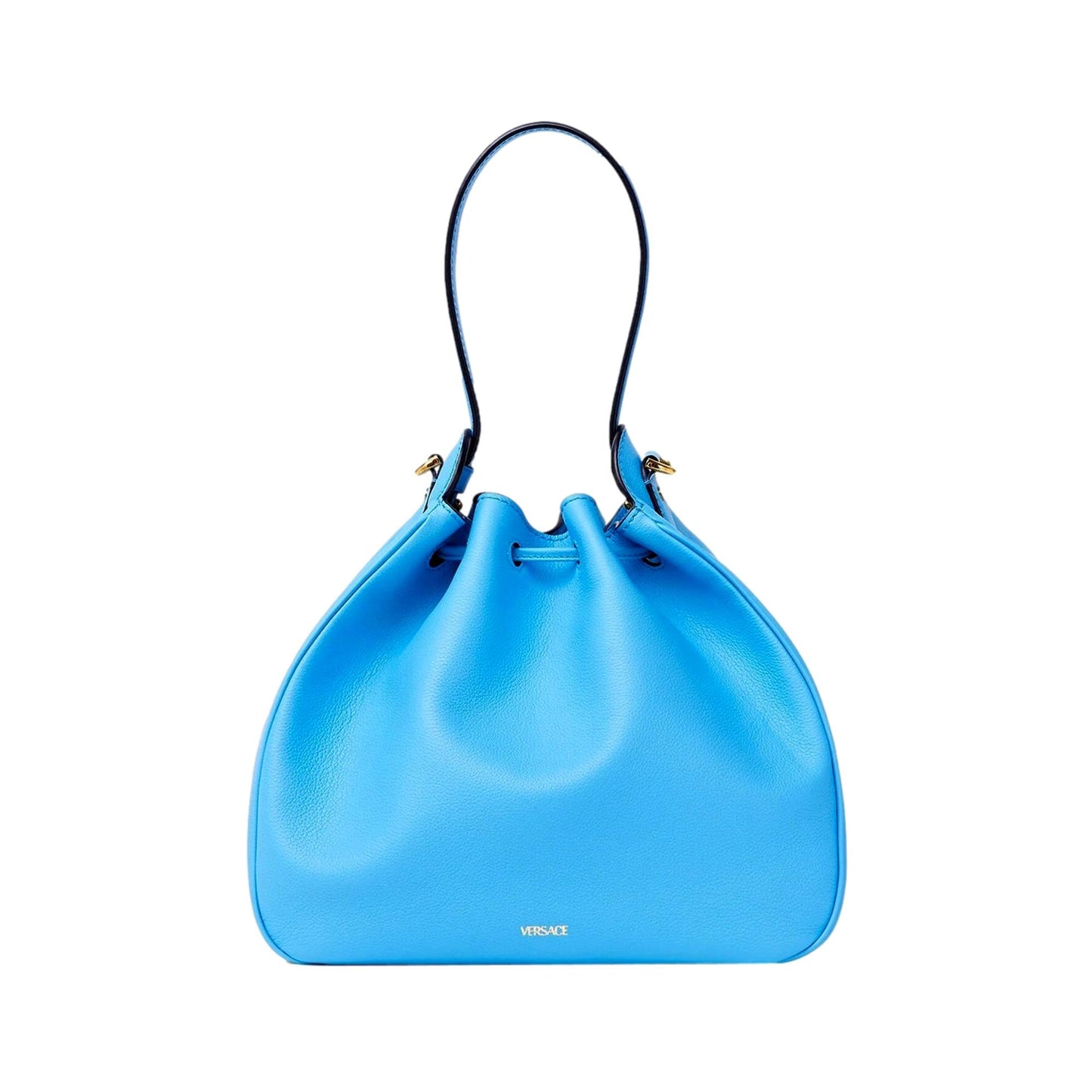 Versace La Medusa Leather Bucket Bag Blue 1003013