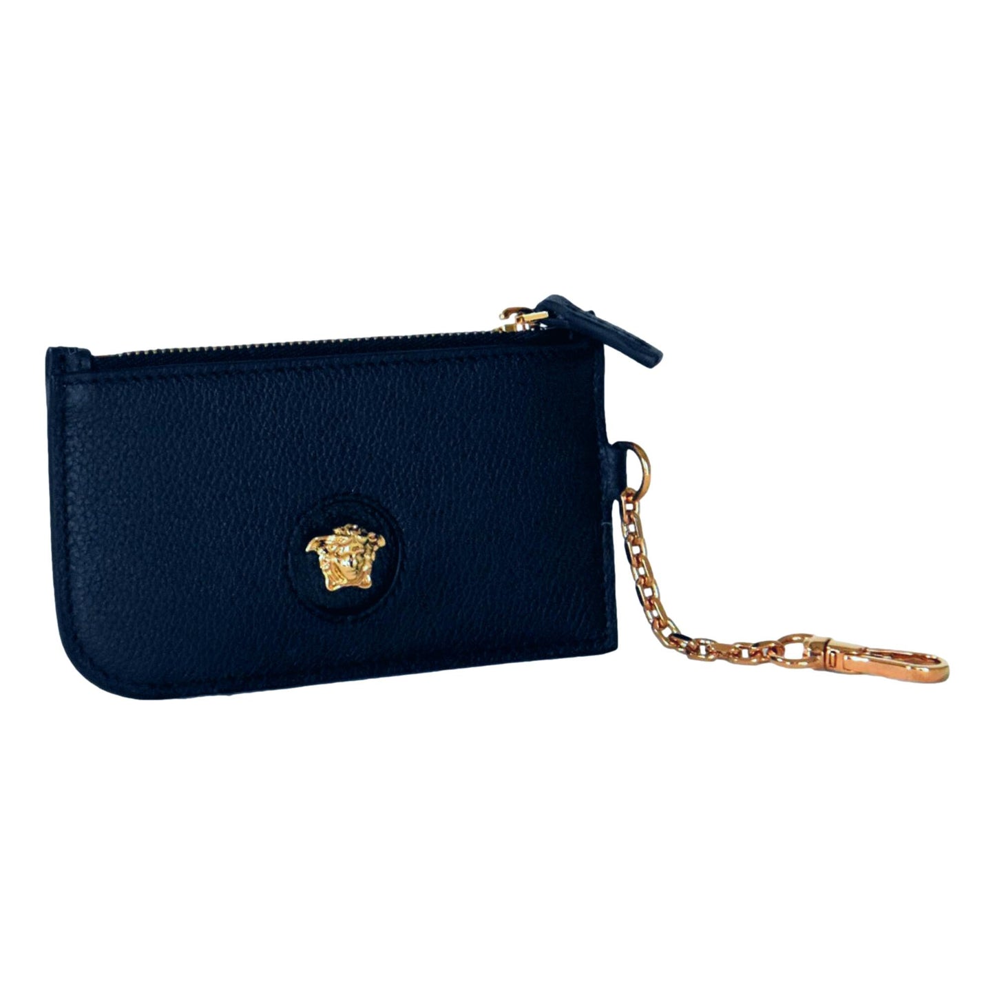 Versace La Medusa Navy Vitello Card Case Key Chain