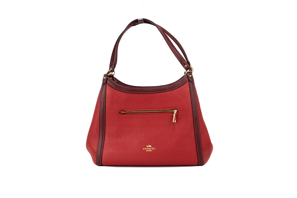 Coach (C6828) Kristy Red Apple Pebbled Leather Triple Compartment Shoulder Bag