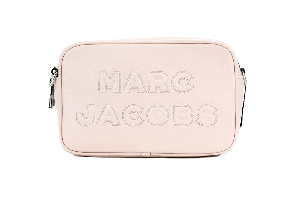 Marc Jacobs Flash Peach Whip Smooth Leather Logo Embossed Camera Crossbody Handbag