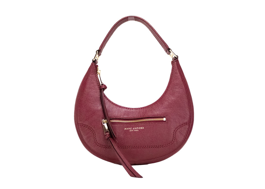 Marc Jacobs Small Pomegranate Pebbled Leather Crescent Shoulder Hobo Handbag